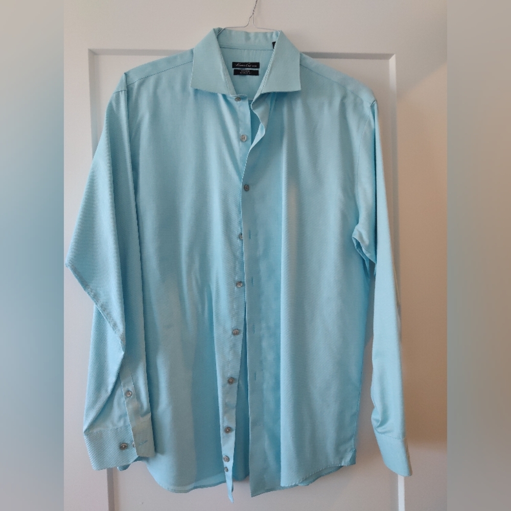 Turquoise blue dress shirt